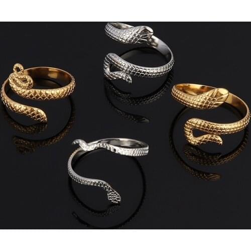 Snake Ring Stainless Steel Rings For Men Women Punk ring Open Finger Ring Set Women Jewelry Gift Accessories