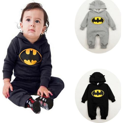 Newborn Baby Boy Girl Clothes Hoodies Long Sleeve Playsuit Jumpsuit Cartoon Print Clothes