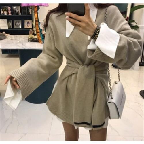 Cross Cropped Simple Solid Sweater Elegant Termperament Knitwear Winter Thicken All-match Streetwear Fashion Outwear 2020 Pulls