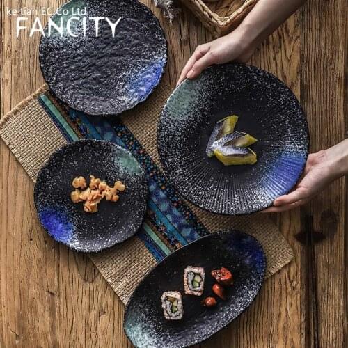 FANCITY Creative personality, Japanese ceramic tableware Household dish snack tray Specialty restaurant sushi dish fish plate