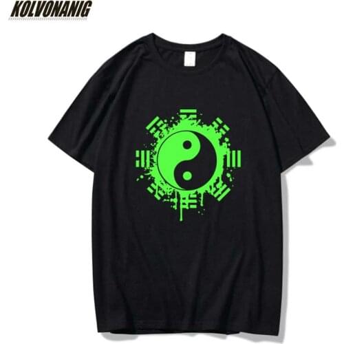 Summer Fashion New Chinese Tai Chi Eight Diagrams Printing T-Shirts For Men&Women Black Harajuku Style Round Neck T Shirt Tops
