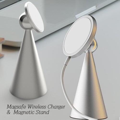 Magnetic Desktop Phone Stand & Holder For iPhone 12 Pro Max Mini Apple Magsafe Accessories Magnet Stand With Wireless Charge Pad