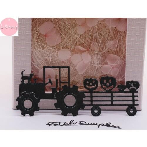 Halloween Pumpkin Truck Metal Cutting Dies Scrapbooking Photo Album Card Making Craft Stencil Clear Stamps and Slimline Dies