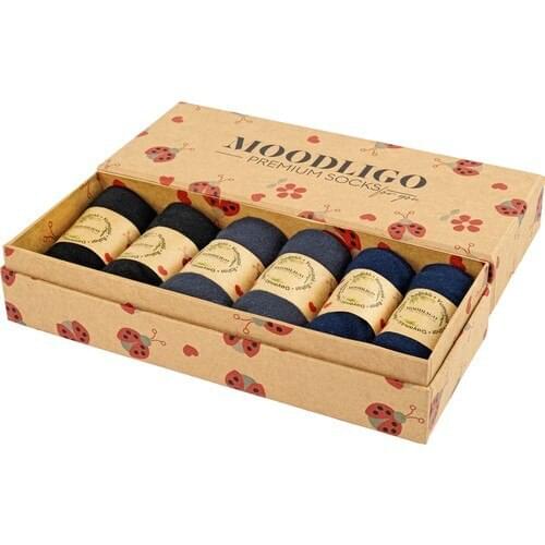 Moodligo Premium 6'lı Bamboo Booties Women 'S Socks-2 Black 2 Smoked 2 Navy Blue