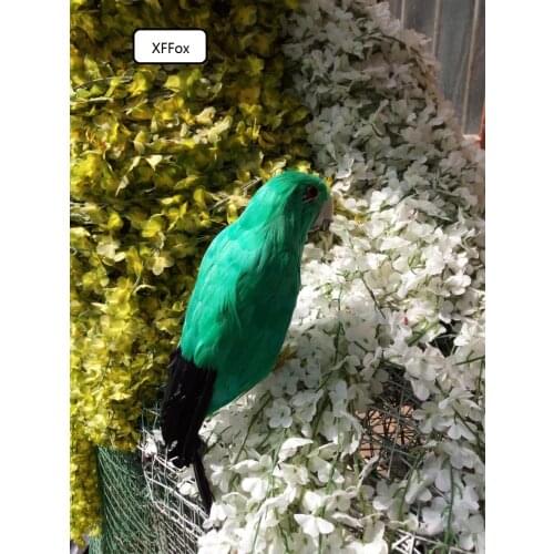 New real life green&black parrot model foam&feather simulation parrot bird gift about 42cm xf0226
