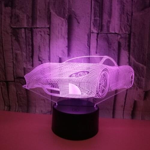 New Sports Car 3d Night Light 7 Color Touch Usb Powered Led Table Lamps For Living Room Vision Car 3d Table Lamp Light