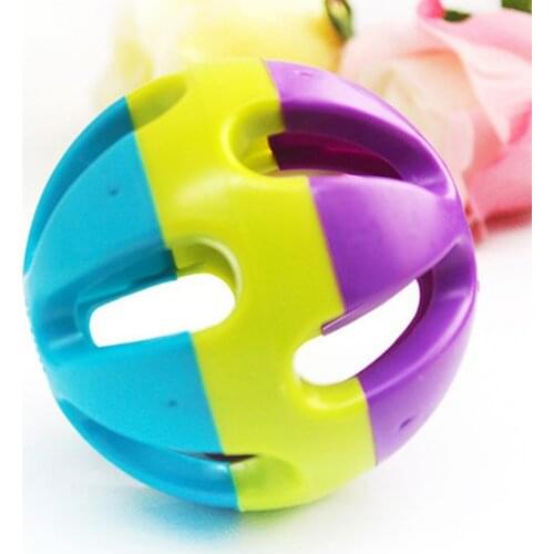 Pet Playing Ball Ball Shape Durable Colorful Cats Playing Ringing Ball for Chewing