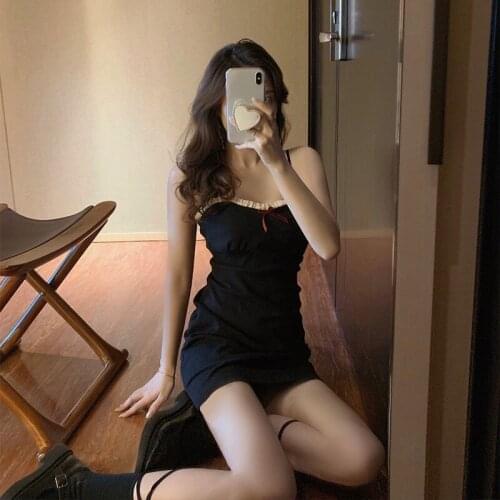 Dress Short Puff Sleeve French Chic Knee-length Square Collar Vestidos Elegant Lace Dresses