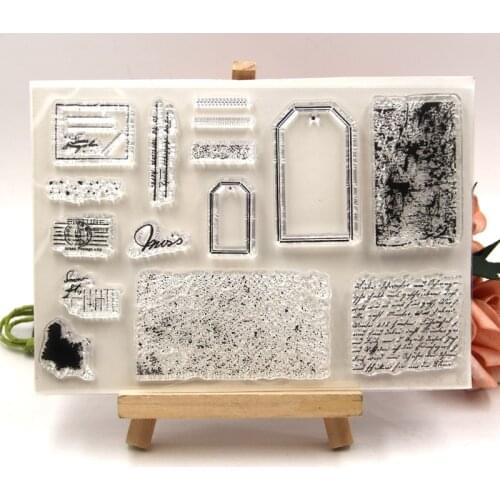 ZFPARTY Label background Transparent Clear Silicone Stamps for DIY Scrapbooking/Card Making/Kids Crafts Fun Decoration Supplies