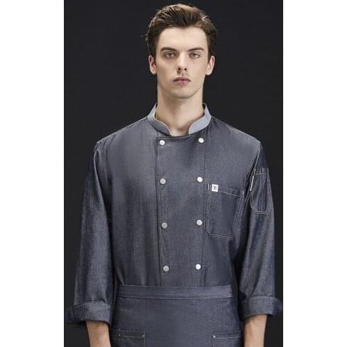 Chefs Work Clothes Mens Autumn And Winter Long Sleeve Catering Barbecue Restaurant Kitchen Bakery Cake