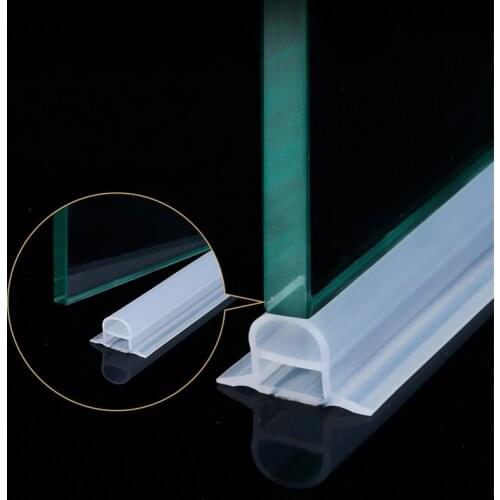 Silicone bathroom water stopper flood barrier dam Waterproof D shape Sealing strip for Glass door Shower dry and wet separation