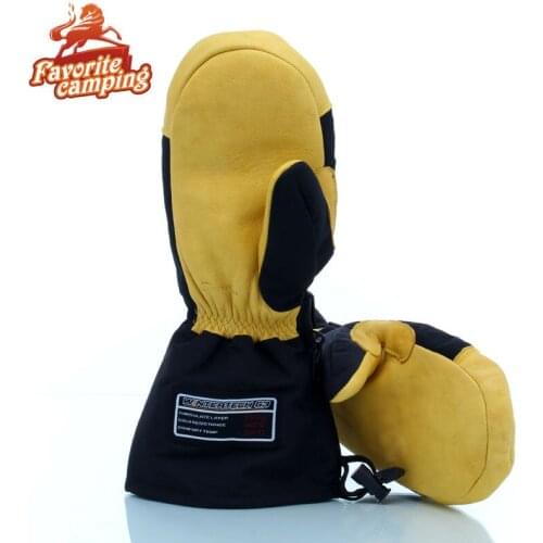 SKAZKA Winter Men Fishing Hunting Gloves Warm Durable Deerskin Gloves Full Finger Outdoor Ice Fishing Gloves S-3M