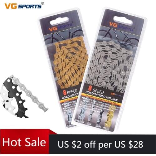 VG Sports Ultralight Bike Chain 8/9/10/11 Speed 116L Half Hollow Bike Chain Road Mountain MTB High Strength Steel Bicycle Chains