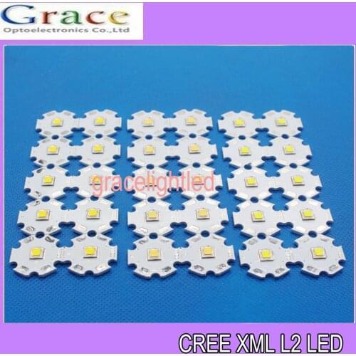 10 PCS CREE XML2 LED XM-L2 T6 U2 10W WHITE Neutral White Warm White High Power LED Emitter with 20mm PCB for Flashlight DIY