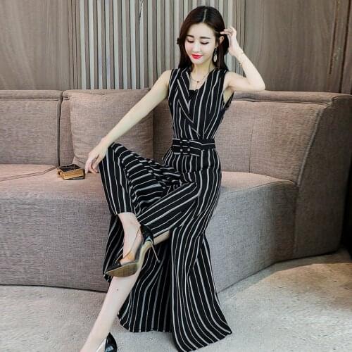 Women floral long jumpsuits Romper Female 2020 Summer sleeveless flowers long wide leg Jumpsuits