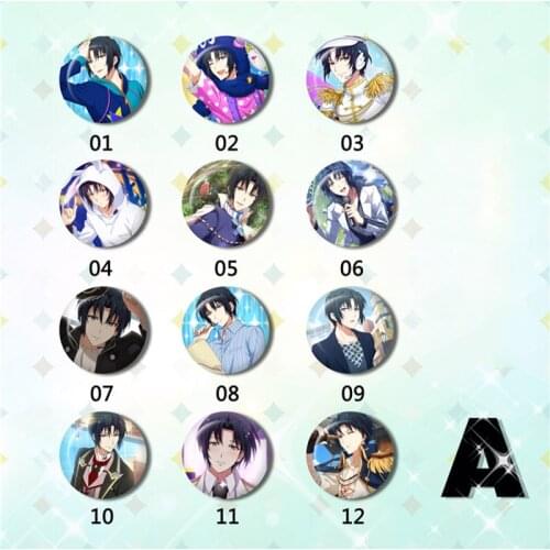 ZXFJXR 12pcs/set 58MM idolish7 IZUMI IORI Game Stars Round Badge Brooch Pins Badges Fans For Idolish
