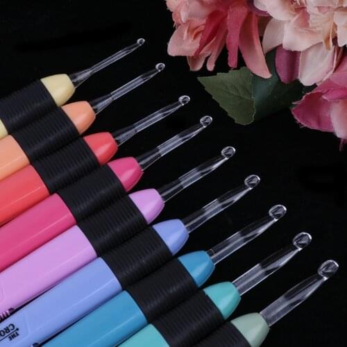 1 Set Led Light Up Crochet Hook Knitting Needles Hooks Weave Sewing Tool Sewing Supplies With Storage Bag