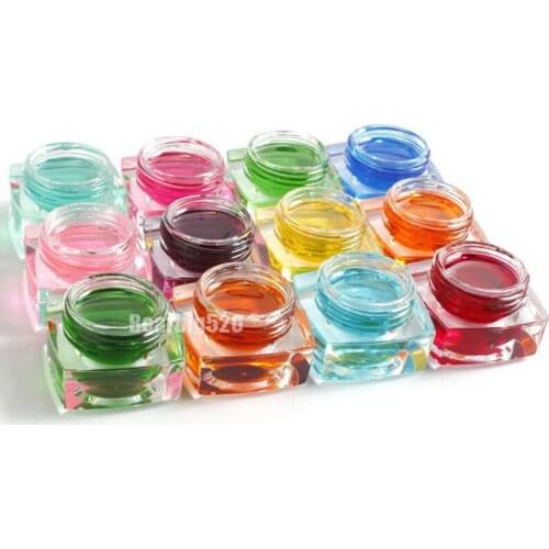 12Pots 8ml Pure Colors Glaze UV Gel Translucent Gel Polish Glass Gel Nail Extension Manicure Nail Art Vanish Lacquer