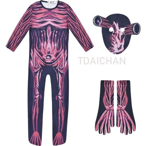 2020 Kids Siren Head Cosplay Costume with Mask Boys Girls Anime Funny Party Bodysuit Halloween Carnival Fancy Dress Jumpsuits
