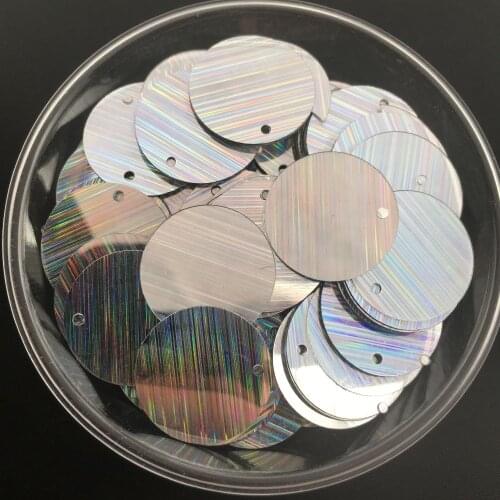 300pcs 20mm Round FLat Zebra Stripe Silver Loose Sequins Paillettes Sewing,Wedding Craft,Women Kids DIY Garment Accessory