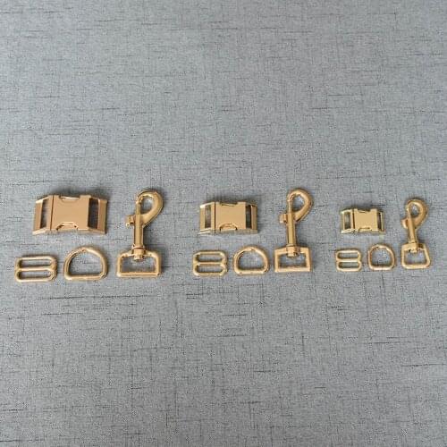 50 Sets 15mm 20mm 25mm Pet Dog Collar Paracord Metal D Ring Slider Belt Loop Breakaway Release Buckle Handmade Accessory Harness