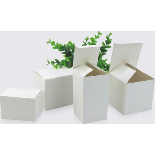 500pcs/lot white packaging gift small cardboard boxes,square kraft paper cardboard packaging paper box
