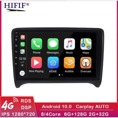 DSP IPS Carplay AUTO 8 core android 10.0 Car gps navigation multimedia player for Audi TT MK2 8J carplay WIFI bluetooth FM
