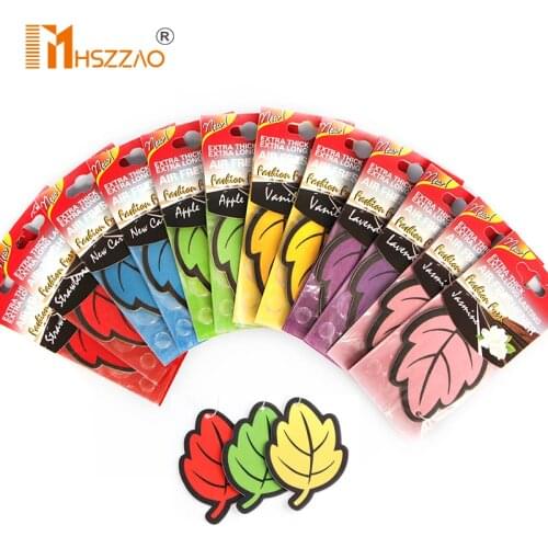Auto Shine Paper Hanging Car Air Freshener Vanilla perfume/fragrance Leaf Shape Air Freshener for Car, Home & Boat