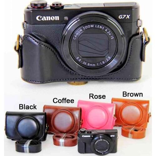 Camera Bag Case For Canon Powershot G7XII G7X mark 2 G7X II G7X2 Pu Leather Camera Case Set Cover With Strap