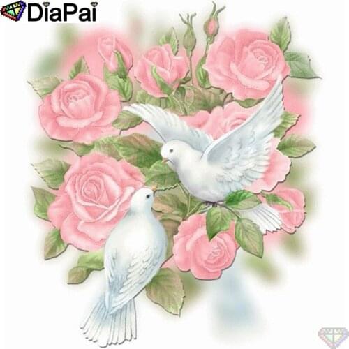 DiaPai 5D DIY Diamond Painting 100% Full Square/Round Drill "Bird flower" Diamond Embroidery Cross Stitch 3D Decor A23751