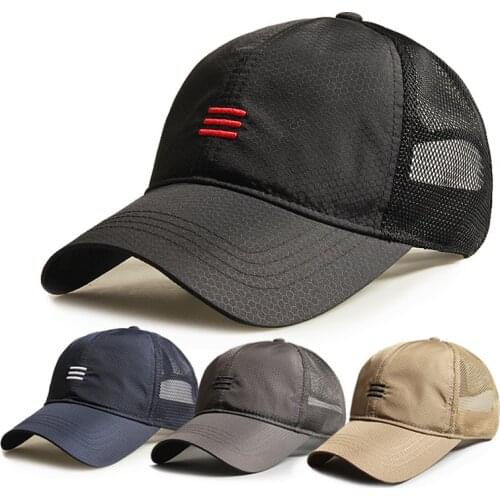 Dt75 Summer Thin Fabric Mesh Baseball Cap Men Sun Hat Male Snapback Hats Quick-drying Fabric Big Head Plus Size 55-59cm 60-64cm