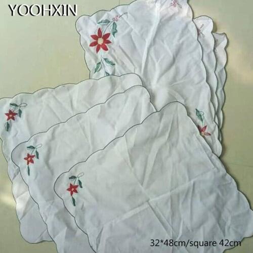 HOT lace cotton Insulation embroidery table place mat pad cloth cup Christmas wedding coaster placemat doily kitchen tableware