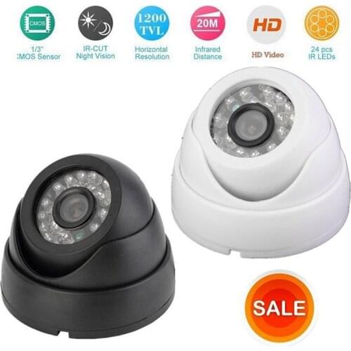 HD Home Monitoring Camera IR-CUT 1200TVL 24IR HD Night Vision TV 3.6MM Dome Infrared CCTV 10M Monitoring Camera Small