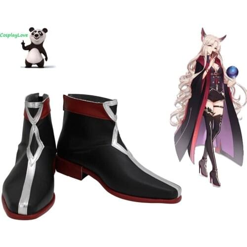 CosplayLove Arknights Gitano Black White Cosplay Shoes Cosplay Long Boots Leather Custom Made