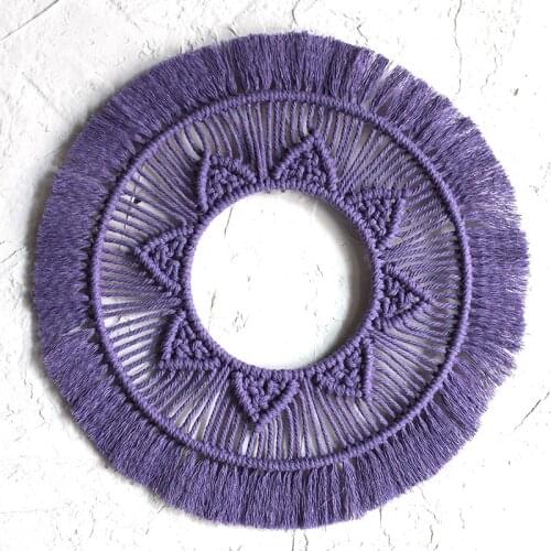 Bohe Handmade Round Tapestries Nordic Decorative Wall Mirrors Nordic Hanging Without Mirror Tapestry Macrame for Living Room