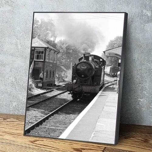 Modular Pictures Train Black Canvas Painting Beautiful View Wall Art Posters Print Modern Cool Living Room Home Decor Framework
