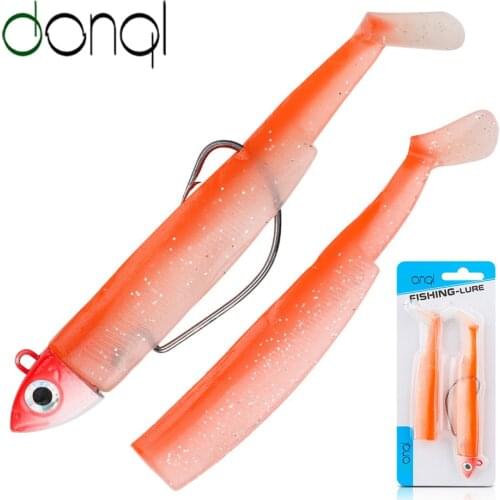 DONQL Soft Fishing Lure Minnow Lead Head Silicone Soft Bait Jigging Wobbler Swimbait With Sharp Offset Hook Fishing Baits Tackle