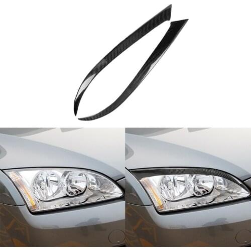 For Ford Focus 2005-2008 Real Carbon Fiber Headlight Cover Eyebrows Eyelids Car Stickers Trim Headlight Protector