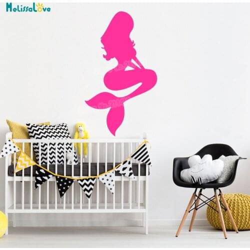 Mermaid Wall Stickers Many Colors to Choose From Decals Home Decor For Kids Baby Room Nursery Self-adhesive Murals YY972