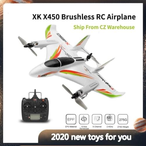 New2.4g 6ch Wltoys Xk X450 3d / 6g Rc Vertical Takeoff Led Glider Fixed Wing Aircraft Model Rt Remote Control Rc Childrens Toys