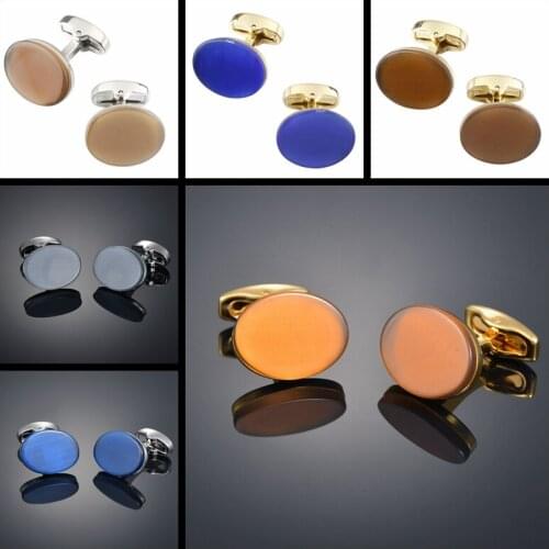 [new] simple French opal Cufflinks sleeve nails mens business shirt nails mens shirt button gift