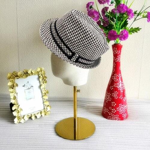 Wig Hat Glasses Display Canvas Block Manikin Mannequin Head With Metal Base