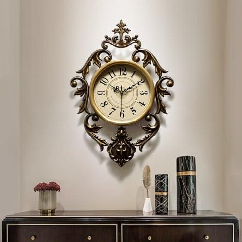 Retro Large Wall Clock Silent Vintage Clock On The Wall For Living Room Classical Wall Watches Home Decor Metal Wall Decorations