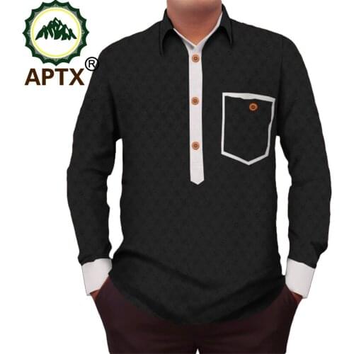 African Jacquard clothes dashiki Shirt for men tailor made jacquard fabric mens full sleeves single breasted shirt TA731203