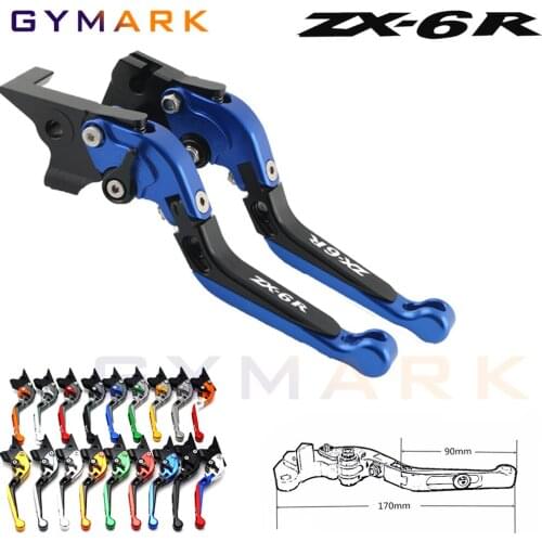 For Kawasaki ZX6R Motorcycle Brake Handle CNC Aluminum Adjustable Clutch Brake Lever 2000 2001 2002 2003 2004 ZX-6R ZX636R ZX6RR