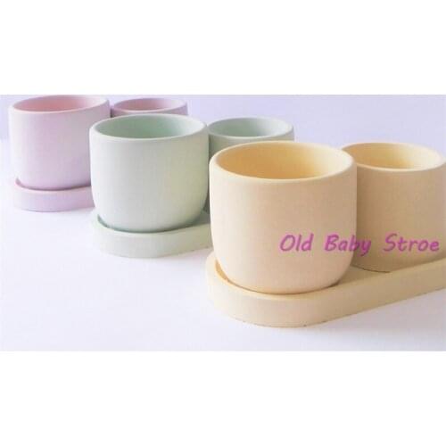 Concrete Silicone Mold For Round Candle Container Jar Mold With Lid Concrete Clay Plaster Pen Holder Mold