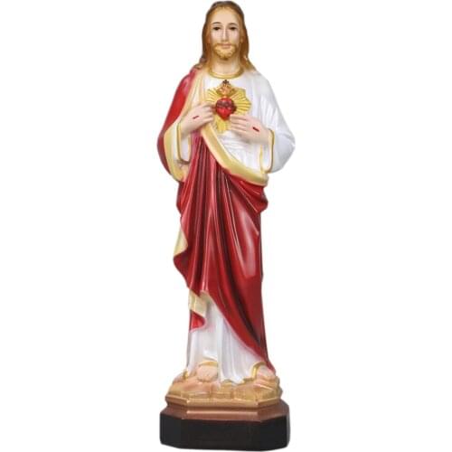 JESUS STATUE FIGURINE FIGURE OUR LADY OF LOURDES SCULPTURE RESIN ROMAN CATHOLIC TABLETOP STATUE DECORATIVE FIGURINE 30CM HEIGHT