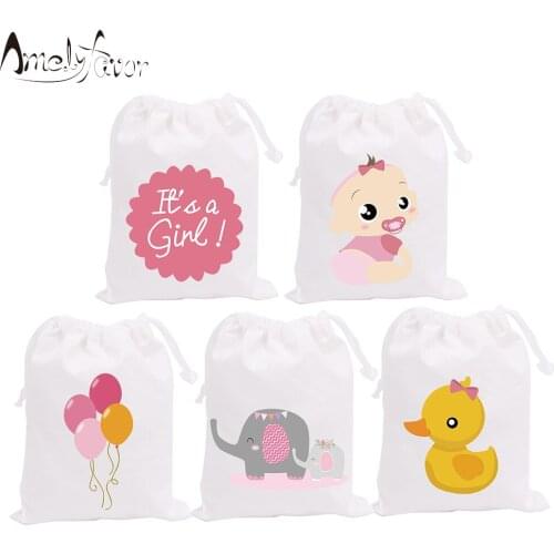 Girl Baby Shower Theme Party Bags Candy Bags Gift Bags duck Elephants Decorations Grand Event Birthday Party Container Supplies