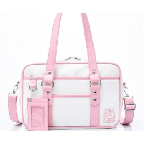 Japanese Lolita PU JK School Uniform Bags Student PU Handbag Cosplay Anime Shoulder Bag D211