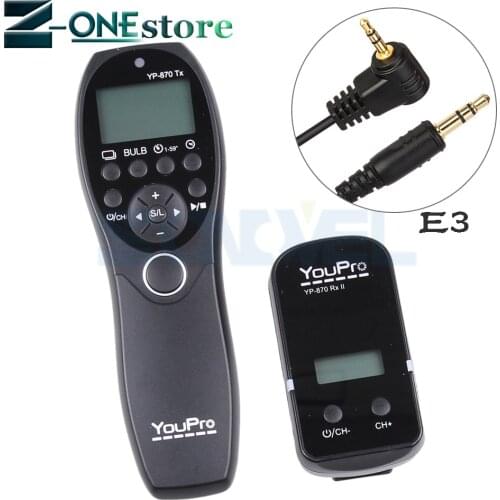 YouPro YP-870 II E3 Wireless Shutter Timer Remote for Canon Rebel 80D 750D 1100D 100D G10 G11 T1i T2i T3i T4i EOS M6 M5 RS-60E3